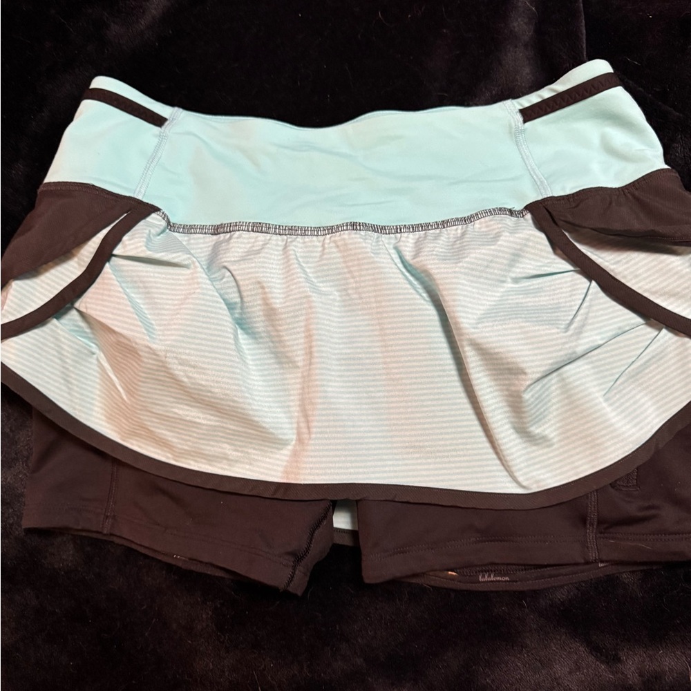 lululemon athletica Light Blue and Black Active Skort
